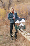 Mountains & trees with a deep blue night sky - 2'x2'