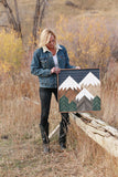 Mountains & trees with a deep blue night sky - 2'x2'