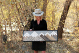 Small grey sky mountain piece - 37 x 13 in.