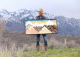 Mountain sunset w/sun - 4’x2’