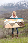 Mountain sunset w/sun - 4’x2’