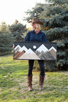 Medium black midnight starry sky with moon - 42 x 18 in.