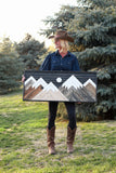Medium black midnight starry sky with moon - 42 x 18 in.
