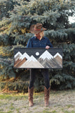 Medium black midnight starry sky with moon - 42 x 18 in.